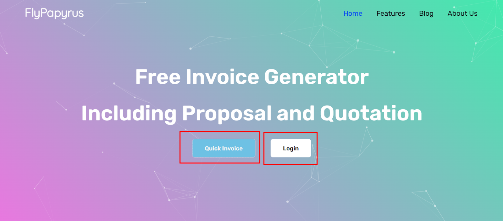 invoice generator & login button